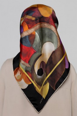 روسری ابریشمی رنگی رنگی 1