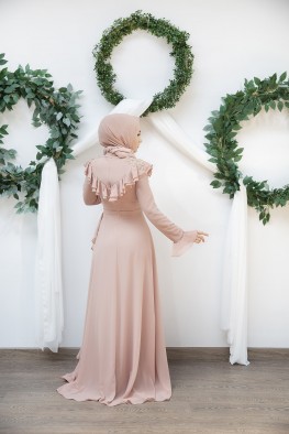 لباس عقد چین دار صورتی