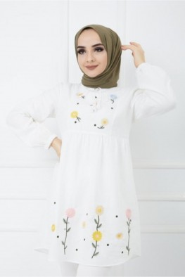 تونیک سفید گلدار 1