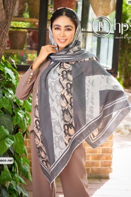 روسری نخی سوزنی دست دوز  طوسی