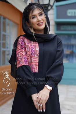 مانتو مدل کرانه مشکی گلبهی