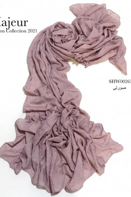شال ساده حاشیه دامنی صورتی