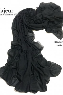 شال ساده حاشیه دامنی مشکی