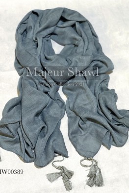 شال ساده وال اسلپ منگوله دار کد 389