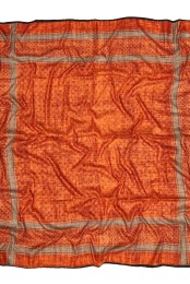 روسری نخی پاییزه طرح گوچی نارنجی کرم