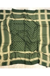 روسری نخی پاییزه طرح گوچی سبز کرم