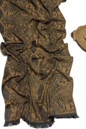 شال پاییزه موهر پوست ماری مسی قهوه ای