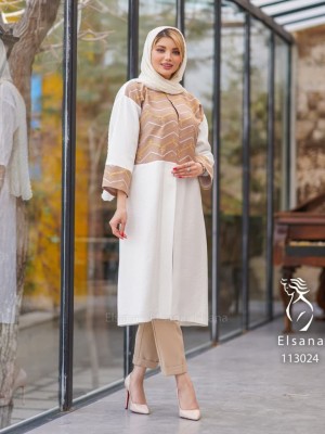مانتو مدل بارلین کرم سفید