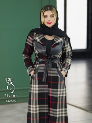 پالتو مدل نایلا مشکی کرم