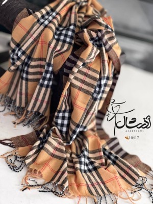 شال پاییزه موهر طرح باربری رنگ اصلی باربری