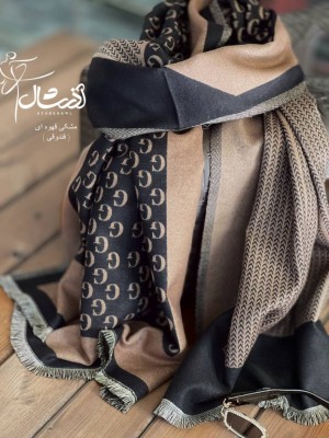 شال کشمیر لمه گوچی مشکی قهوه ای