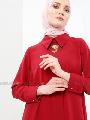 تونیک گردنبندی قرمز