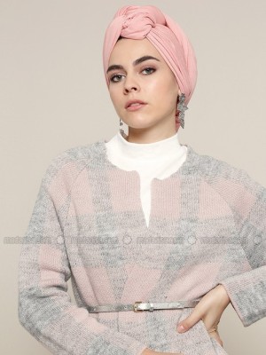 مانتو کتی طوسی صورتی