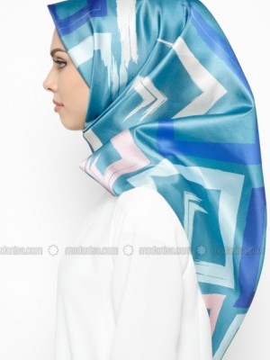 روسری ساتن آبی