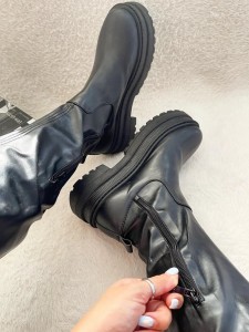 بوت چرم مشکی