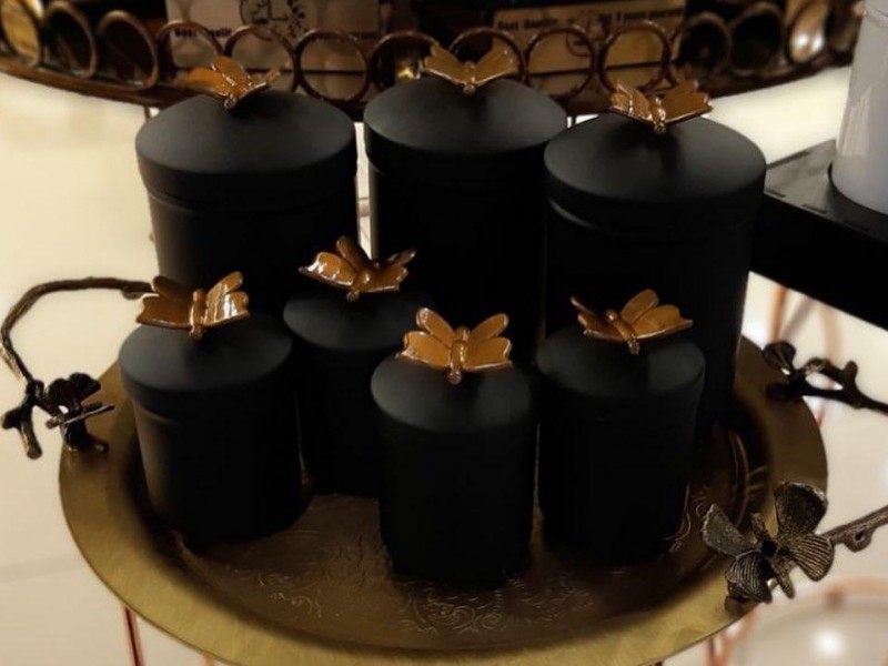 پاسماوری 7 پارچه مشکی پروانه