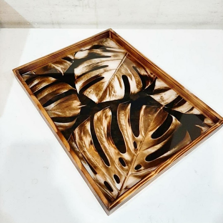 سینی طرحدار چوبی مدل 6