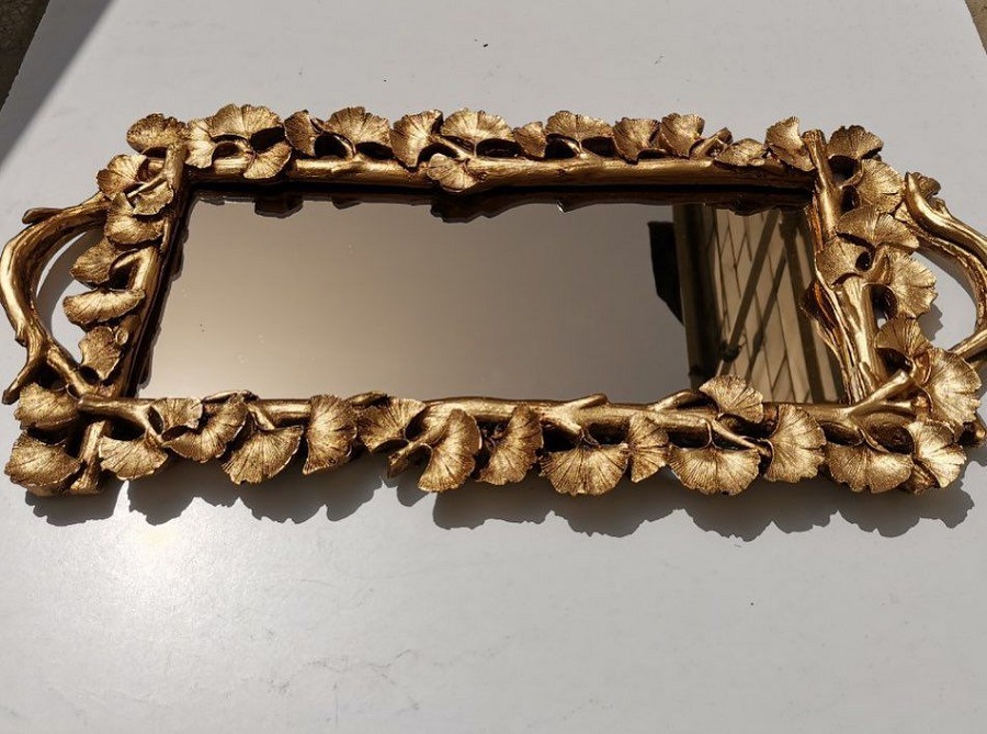 سینی کف آینه طرح گلبرگ مستطیل