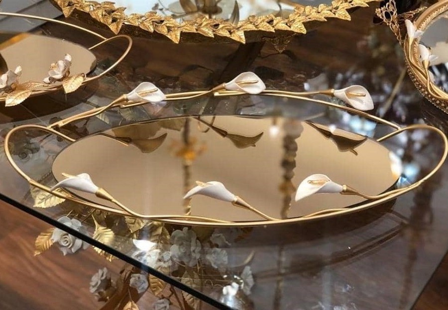 سینی بیضی گل شیپوری کف اینه