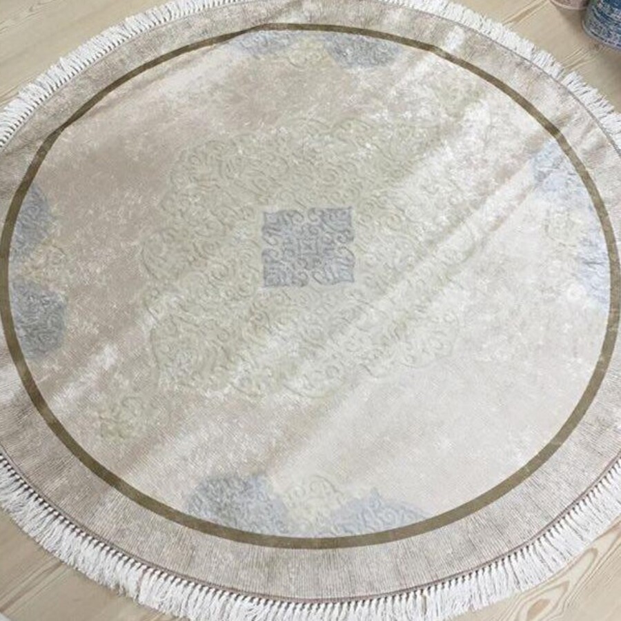 فرش طرح ابریشمی گرد قطر 140