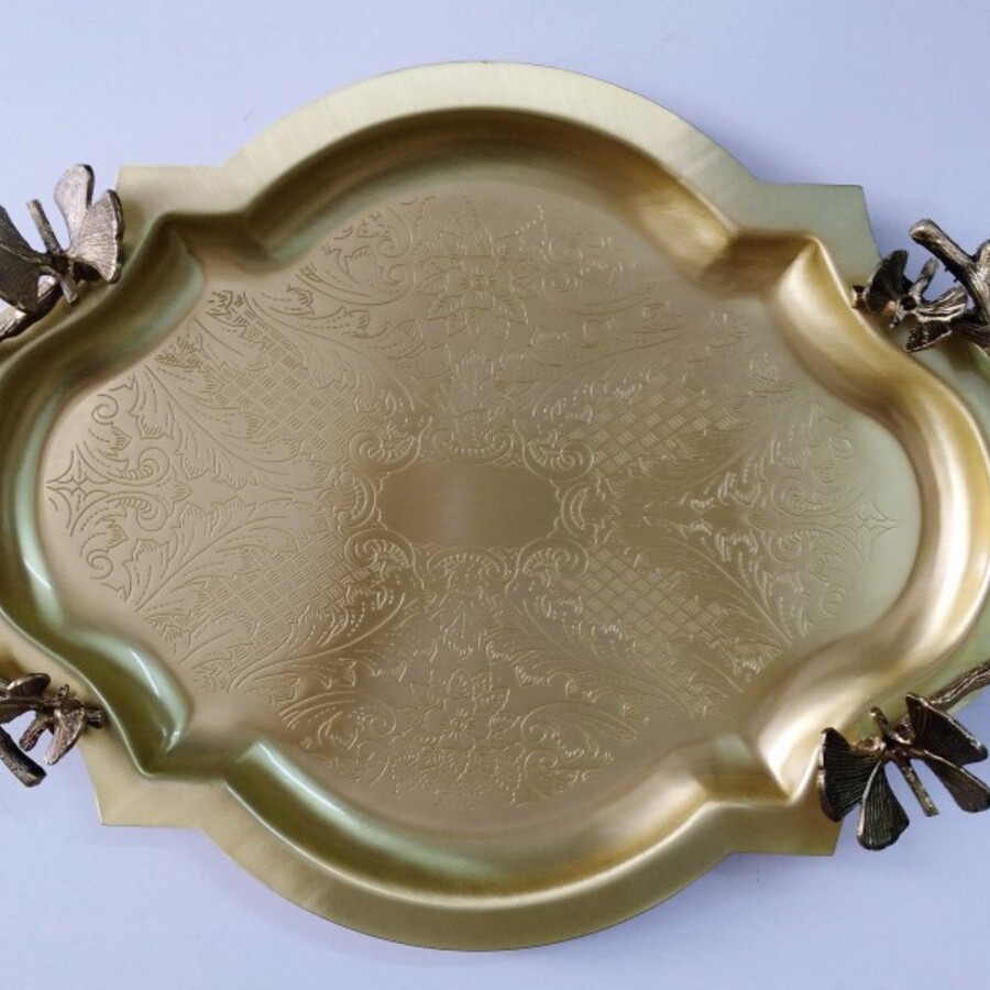 سینی برنجی پروانه(کد 3084)
