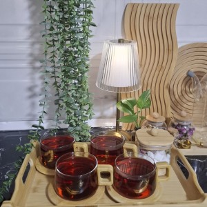 ست فنجان و نعلبکی پیرکس زیره بامبو