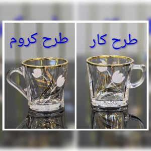 ست ۶ عددی فنجان بلور طرح لاله