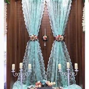 پرده توری آبی