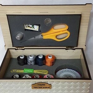 جعبه خیاطی لاکچری چوبی سفید طلایی
