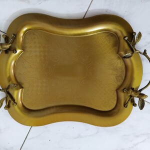 جفت سینی طرح برنجی آنتیک گنجشک(کد 6092 و 6093)