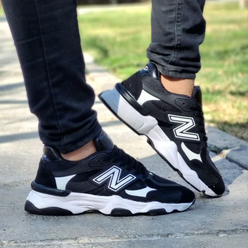 حراج ویژه  کفش  کتونی اسپرت مردانه و پسرانه مدل نیوبالانس رنگ مشکس سفید جدید و جذاب با ارسال رایگان