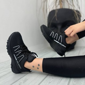 فروش ویژه کفش کتونی اسپرت  مردانه پسرانه  مدل سالامون منحصربفرد رنگ مشکی سفید  با ارسال رایگان