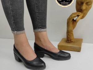 کفش اداری راحتی  زنانه مشکی  مدل  پانیا جدید لژدار