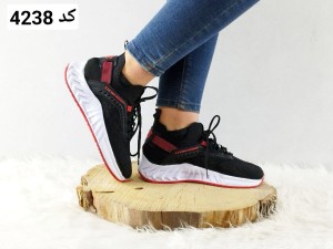 خرید کفش کتونی اسپرت جورابی مخصوص پیاده روی طبی مشکی قرمز
