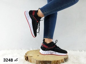 خرید کفش کتونی اسپرت جورابی مخصوص پیاده روی طبی مشکی قرمز