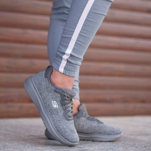 کفش اسپرت مخصوص پیاده روی مردانه فوق العاده شیک و راحت  مدل اسچیکرز رنگ طوسی 3400