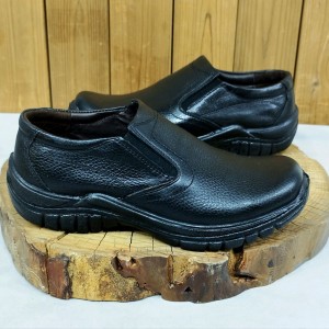 حراج ویژه  کفش مجلسی مردانه چرم طبیعی تبریز طبی مشکی سگکی با ارسال رایگان کد 2340