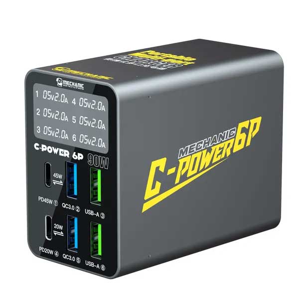 مولتی شارژر تستر مکانیک C-POWER 6P 90w کد SH-1166