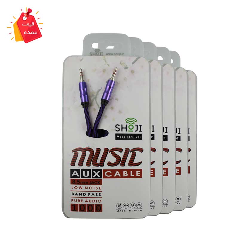خرید عمده کابل AUX  رنگی آیوایکس SH-1031 شوجی بافته شده