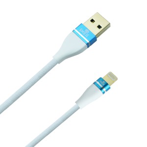 کابل شارژر رنگی لایتنینگ آیفون شوجی اصلی با روکش بافته شده و سوکتهای طلایی SH-1018