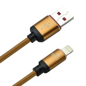 کابل شارژر لایتنینگ اپل آیفون رنگی با روکش چرمی شوجی SH-1019
