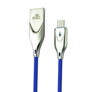 کابل شارژر تایپ سی | TYPE-C رنگی قطع کن دار هوشمند با نشانگر LED شوجی کد: SH-1022