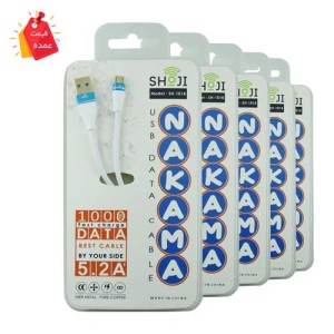 خرید عمده کابل شارژر رنگی میکرو یو اس بی اصلی شوجی مدل:SH-1018 اندروید با روکش بافته شده و سوکتهای طلایی