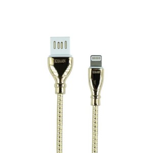 خرید عمده کابل شارژر لایتنینگ طلایی KHANN مدل: JIN-20 ROYAL  اپل آیفون SH-1021
