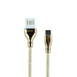 خرید عمده کابل شارژ تایپ سی طلایی KHANN مدل: JIN-20 ROYAL تایپ سی SH-1021