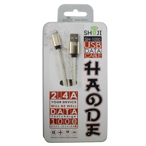 کابل شارژ چرمی شوجی SH-1050 لایتنینگ اپل آیفون+