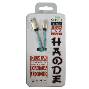 کابل شارژ چرمی شوجی SH-1050 لایتنینگ اپل آیفون+سیم شارژ ایفون