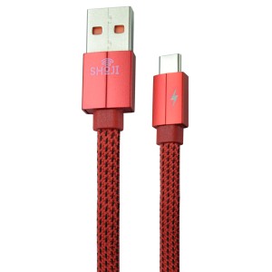 خرید عمده کابل شارژر تایپ سی شوجی SH-1034  با روکش بافته شده کنفی