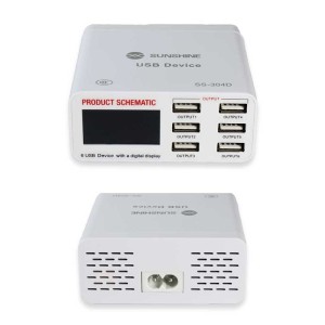 هاب شارژر ، مولتی شارژر فست 6 پورت SS-304D سان شاین SH-1110