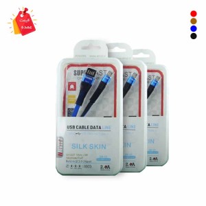 خرید عمده کابل شارژ فلت میکرو یو اس بی خان SH-1107